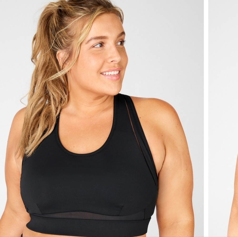 Fabletics Black Belle High Impact Sports Bra Wireless Sz 1X WL66